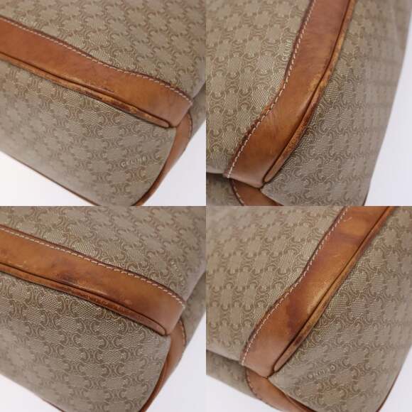 CELINE Macadam Canvas Hand Bag Pvc Beige Gold - Picture 10 of 13